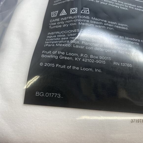Fruit Of the Loom Undershirts T-Shirts Size 2XB 3-pk Big Man Crew White - Picture 6 of 6